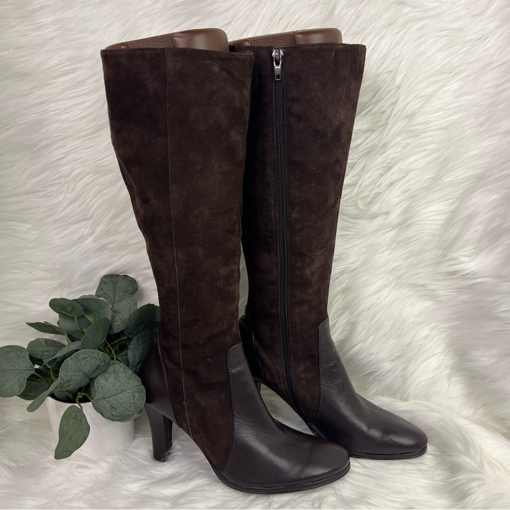 Brown Heeled Boots- EUC